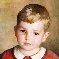 portrait d'un garçon à la chemise rouge