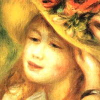 filles mettant des fleurs dans leurs chapeaux